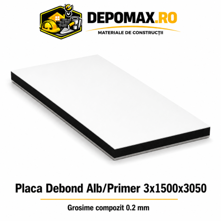Placa BOND alb/primer 3mm, 1500x3050mm, aluminiu 0.2mm